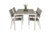 Imagine Masa de dining Break - Aluminiu Alb / Lemn Gri Aintwood - 150*90+Scaun Levels (stivuibil)