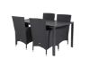 Imagine Masa de dining Break - 150*90 aluminiu negru / lemn artificial negru + scaun de braț Malin cu cus