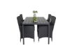 Imagine Masa de dining Break - 150*90 aluminiu negru / lemn artificial negru + scaun de braț Malin cu cus