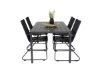 Imagine Masa de dining Break - 150*90 Alu Negru / Aintwood Negru + Scaun Bois - Negru