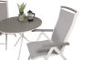 Imagine Parma cafébord ø90 - White Alu / Grey Aintwood+Albany Chair 5:pos - White Alu / Grey Textilene / Aintwood_2