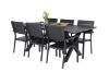 Imagine Masa de dining Rives 200*100cm - Black Acacia + Scaun Levels (stivuibil) - Aluminiu negru