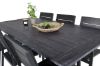 Imagine Masa de dining Rives 200*100cm - Black Acacia + Scaun Levels (stivuibil) - Aluminiu negru