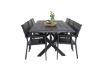 Imagine Masa de dining Rives 200*100cm - Black Acacia + Scaun Levels (stivuibil) - Aluminiu negru