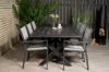 Imagine Rives Dining Table 200*100cm - Black Acacia+Copacabana Arm Chair (stackable) - B