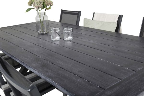 Imagine Rives Dining Table 200*100cm - Black Acacia+Parma Scaun de Braț (pliabil) - Negru