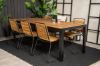 Imagine Tabel de dining Bois 200 * 100cm - Picioare Negre / Acacia + Scaun de dining Bois - Negru Al