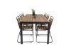 Imagine Tabel de dining Bois 200 * 100cm - Picioare Negre / Acacia + Scaun de dining Bois - Negru Al