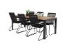 Imagine Bois Dining table 200*100cm - Black Legs / Acacia +Bois Armchair - Black Alu /