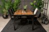 Imagine Bois Dining table 200*100cm - Black Legs / Acacia +Bois Armchair - Black Alu /