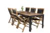 Imagine Bois Dining table 200*100cm - Black Legs / Acacia +Peter 5:pos Chair - Black Ro