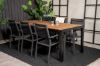 Imagine Masa de dining Bois 200*100cm - Picioare negre / Acacia + Scaun Copacabana (empilabil