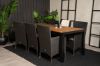 Imagine Masă de dining Bois 200*100cm - Picioare negre / Acacia + Scaun Malin cu pernă