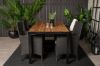 Imagine Masă de dining Bois 200*100cm - Picioare negre / Acacia + Scaun Malin cu pernă