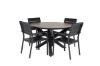 Imagine Llama Round Dining Table 120 - Black Alu / Brown HPL - Levels Chair (stackable) - Black Alu / Black Aintwood 4