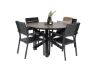 Imagine Llama Round Dining Table 120 - Black Alu / Brown HPL - Levels Chair (stackable) - Black Alu / Black Aintwood 4