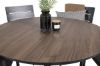 Imagine Llama Round Dining Table 120 - Black Alu / Brown HPL - Levels Chair (stackable) - Black Alu / Black Aintwood 4