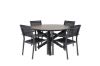 Imagine Masa de dining Llama Rotunda 120 - Alu Negru / HPL Maro - Scaun empilabil Copacabana - Negru/Negru 4