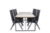 Imagine Masa de dining Texas 200*100 - Alu negru / Teak / Piatra spray gri+Break 5:poz Cha