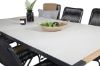 Imagine Masa de dining Texas 200*100 - Alu negru / Teak / Piatra spray gri+ Scaun Bois -