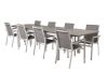 Imagine Masa de dining Albany 224/324*100 - Aluminiu alb / Lemn gri + Scaun de brat Parma (sta