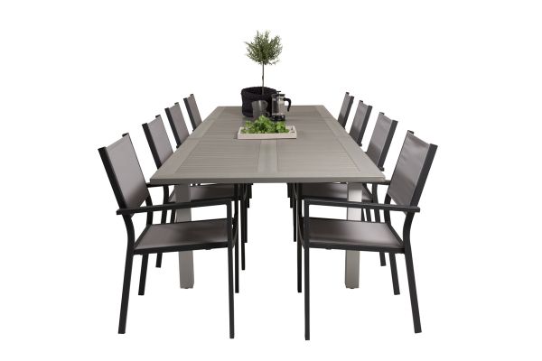 Imagine Vă rugăm să traduceți complet:
Masa de dining Albany 224/324*100 - Alu Alb / Gri Aintwood + Scaun cu brațe Copacabana