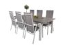 Imagine Albany Dining Table 224/324*100 - White Alu / Grey Aintwood+Copacabana Recliner Chair (stackable) - White Alu / Grey Textilene_6