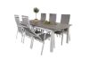 Imagine Albany Dining Table 224/324*100 - White Alu / Grey Aintwood+Copacabana Recliner Chair (stackable) - White Alu / Grey Textilene_6