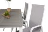 Imagine Albany Dining Table 224/324*100 - White Alu / Grey Aintwood+Copacabana Recliner Chair (stackable) - White Alu / Grey Textilene_6