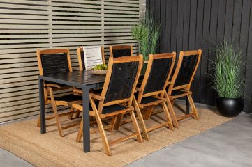 Imagine Break Dining Table - 205*90 - Black Alu / Black Aintwood+Peter 5:pos Chair - Bla