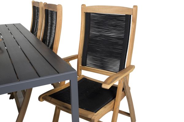 Imagine Break Dining Table - 205*90 - Black Alu / Black Aintwood+Peter 5:pos Chair - Bla