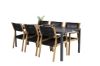 Imagine Masa de dining Break - 205*90 - Aluminiu negru / Lemn Aintwood negru + Scaun de dining Little John