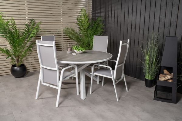 Imagine Parma Table ø 140 - White/Grey - Copacabana Recliner Chair - White/Grey 4