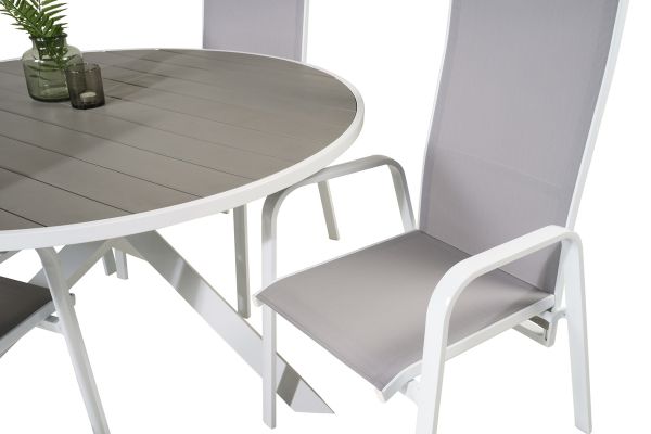 Imagine Parma Table ø 140 - White/Grey - Copacabana Recliner Chair - White/Grey 4