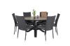 Imagine Masa de dining rotunda Llama 120 - Alu Negru / HPL Maro - Scaun Anna - Negru 6