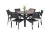 Imagine Masa de Dining rotunda Llama 120 - Alu Negru / HPL Maro - Scaun Stivuitor Copacabana - Negru/Negru 6