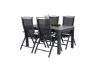 Imagine Masă de dining Albany - 152/210 - Negru/Gri - Scaun Albany 5 poziții - Negru/Negru 4