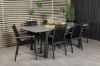 Imagine Masa de dining Albany 152/210*90 - Aluminiu negru / Aintwood gri + scaun cu brate Parma (stac