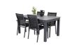 Imagine Masa de dining Albany 152/210*90 - Alu negru / Aintwood gri + Scaun cu brate Parma (stac