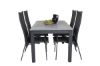 Imagine Masa de dining extensibila Albany - 152/210 - Negru/Gri - Scaun reclinabil Copacabana - Negru/Negru 4