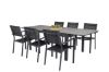 Imagine Masa de dining Levels 160/240 * 90 - Aluminiu negru / Aintwood gri + Scaun cu brate Copacabana (stivuibil) - Aluminiu negru / Textiline negru _6