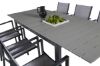 Imagine Masa de dining Levels 160/240*90 - Aluminiu negru / Aintwood gri + Scaun cu brate Copacabana (stivuibil) - Aluminiu negru / Textilen gri_6