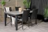 Imagine Niveluri Dining Table 160/240*90 - Aluminiu Negru / Lemn Aintwood Gri + Scaun de braț Anna (empilabil) - Negru_4