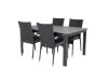 Imagine Niveluri Dining Table 160/240*90 - Aluminiu Negru / Lemn Aintwood Gri + Scaun de braț Anna (empilabil) - Negru_4