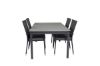 Imagine Niveluri Dining Table 160/240*90 - Aluminiu Negru / Lemn Aintwood Gri + Scaun de braț Anna (empilabil) - Negru_4