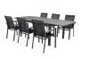 Imagine Masa de dining Levels 160/240*90 - Aluminiu negru / Aintwood gri + Scaun de brate Parma (sta