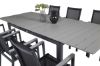 Imagine Masa de dining Levels 160/240*90 - Aluminiu negru / Aintwood gri + Scaun de brate Parma (sta