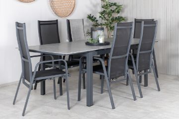 Imagine Vă rugăm să traduceți complet Tabelul de dinning Levels 160/240*90 - Alu negru / Aintwood gri + Recliner Copacabana