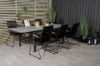 Imagine Niveluri  Masa de dining 160/240*90 - Alu Negru / Aintwood Gri + Scaun Bois - Negru