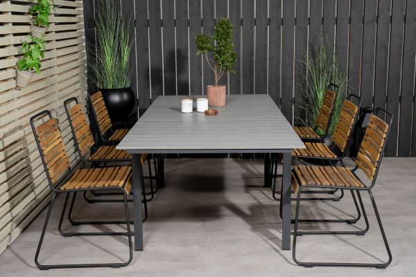 Imagine Te rog tradu în întregime Levels Dining Table 160/240*90 - Black Alu / Grey Aintwood +Bois Dining Chair - Black Alu / Acacia_6